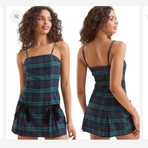 New with tags Altar’d State Gianna Plaid Mini Bow Dress